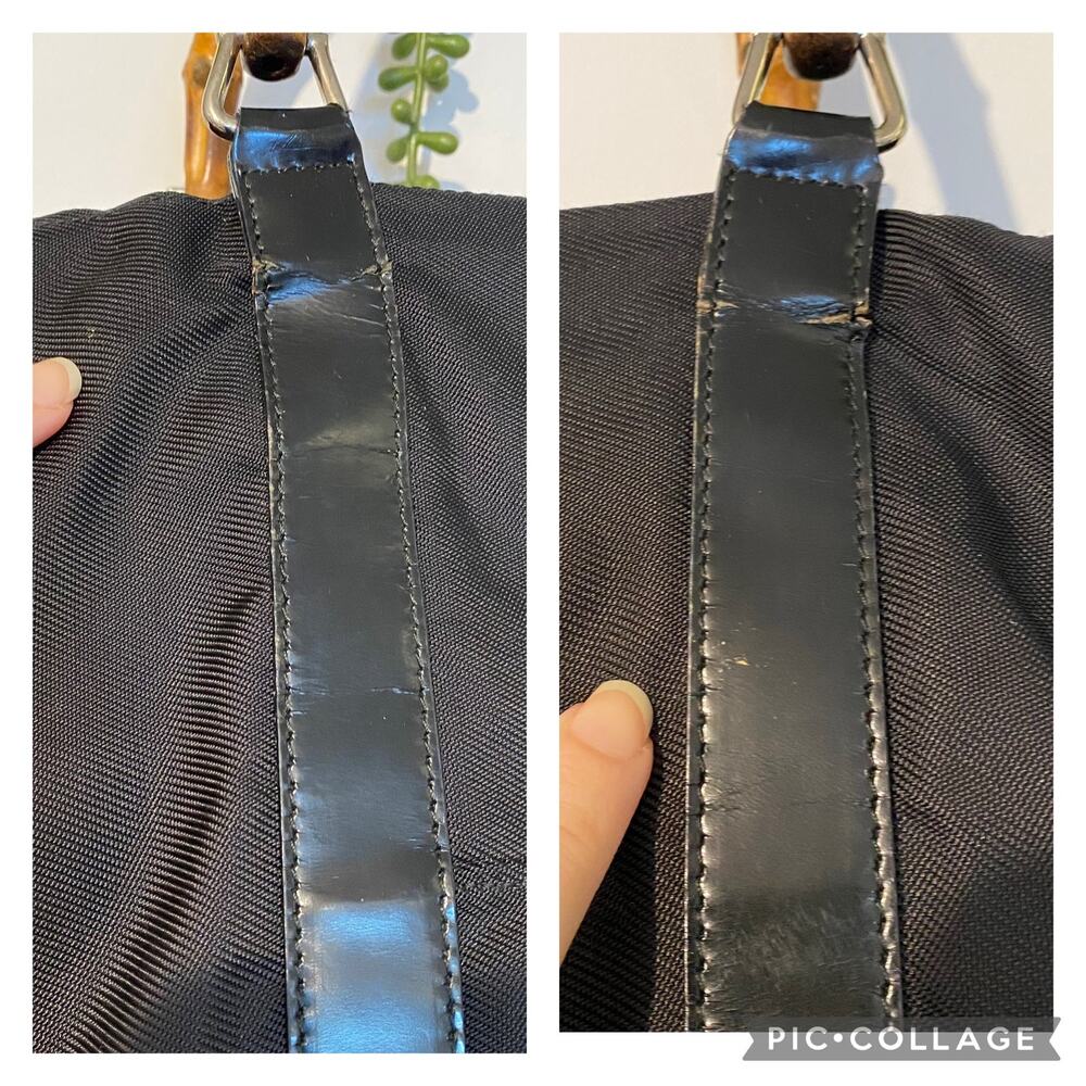Gucci Vintage Black Bamboo handle tote / travel bag Tom Ford Era Oversized XL - Picture 5 of 15